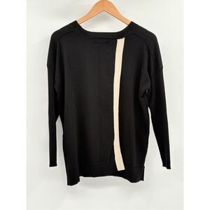 NWOT Mersea Sweater Split Back Black Women Small/Medium Long Sleeve Pullover